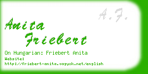 anita friebert business card